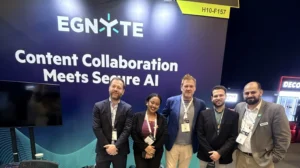 GFT and Egnyte team at GISEC Global 2026 discussing content security for construction companies