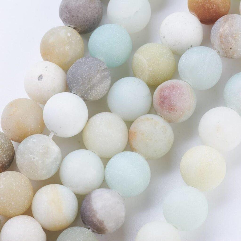Amazoniet kralen frosted 4 mm — circa 86 stuks