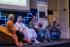 Industry panel discussing CAD license management at the GFT CAD Connect Forum in Dubai