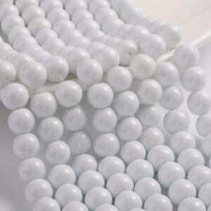 Witte glaskralen 4 mm — 190 stuks