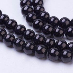 Zwarte glaskralen 4 mm — 100 stuks