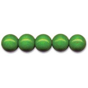 Groene houten kralen 8 mm — 85 stuks