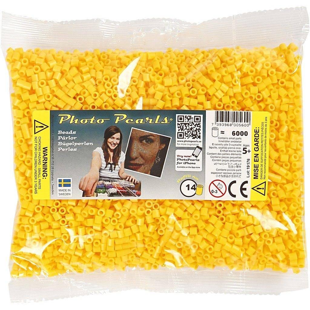 PhotoPearls strijkkralen geel — 6000 stuks