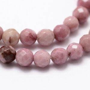 Rhodochrosiet facetkralen 4 mm — circa 100 stuks
