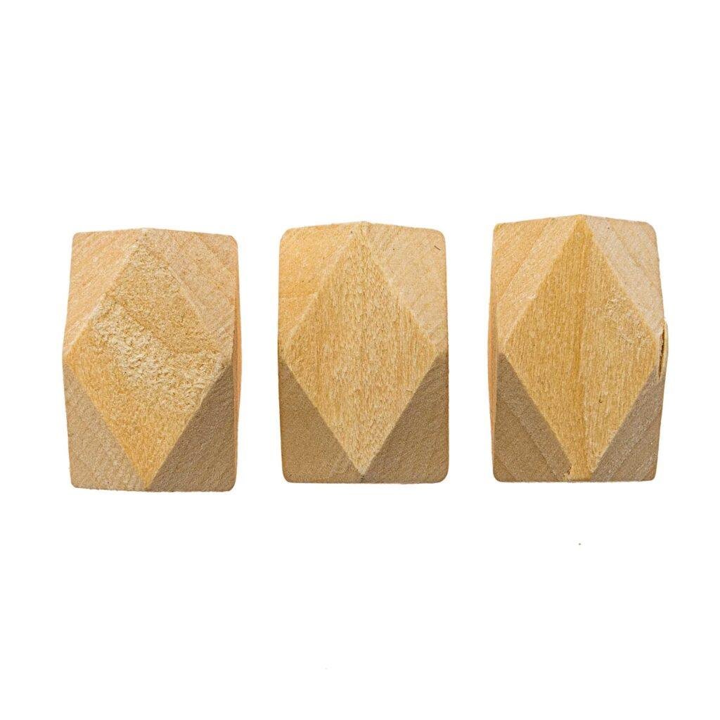 Rico Design houten diamantkralen 30 × 20 × 20 mm — 3 stuks